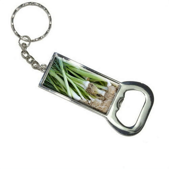 Generic Leeks Green Onions Scallions Keychain Bottle Bottlecap Opener