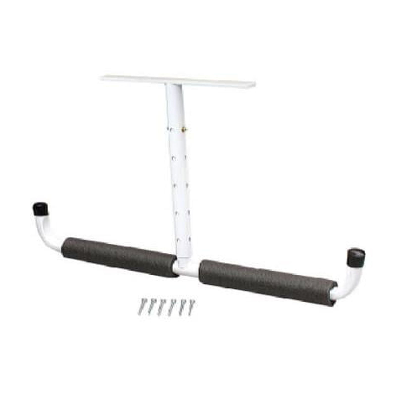 Adjustable White and Black Steel Overhead Storage Hanger