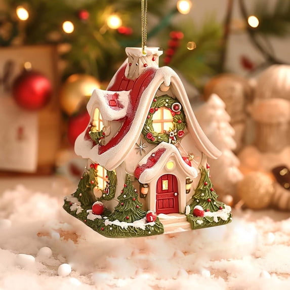 Generic Light Up Christmas Houses Village | Gingerbread Christmas House Decorations | 2D Acrylic Christmas Village Decor | Christmas Cottage with LED Light