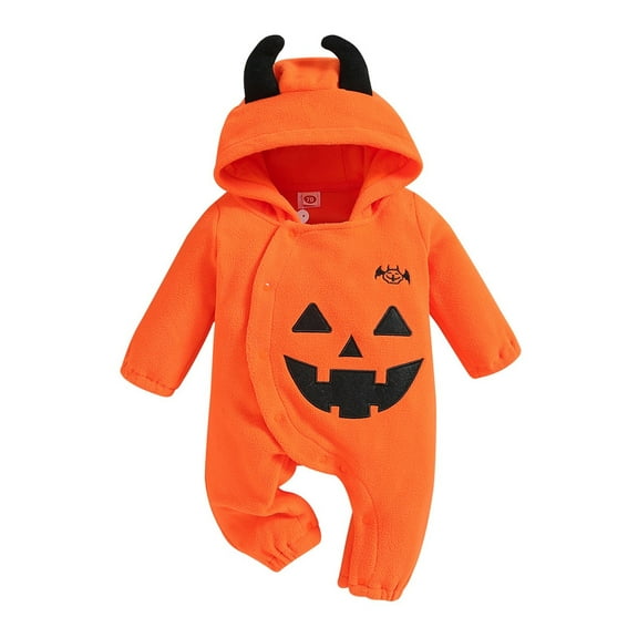 Generic Lightweight Bodysuits for Kids Children's Halloween Baby Long Sleeve Fall Winter Men's Women's Hoodie for Casual Soft Comfortable Clothing(6-9 Months,Orange)