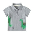 thumbnail image 1 of Generic Little & Big Boys Short Sleeve Button Down Shirt Cartoon Dinosaur Pattern With Pockets For 2 To 8 Years Old, 1 of 9