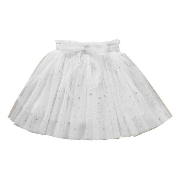 Generic Little Child Girls Tulle Skirt Tutu Dancing Skirt Net Half Skirt Short Skirt Son Princess Skirt Ballet Dance Dress Princess Skirt for Toddler Girl(6-7 Years,White)