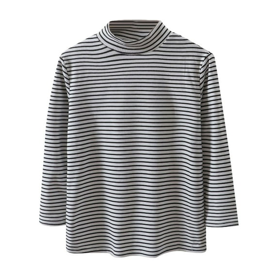 Generic Little Girls And Boy Long Sleeve Tee Shirts Soft Turtleneck Layering Pullover Slim Stretchy Tops Autumn Winter Clothes for Holiday Christmas Party(9-10 Years White)