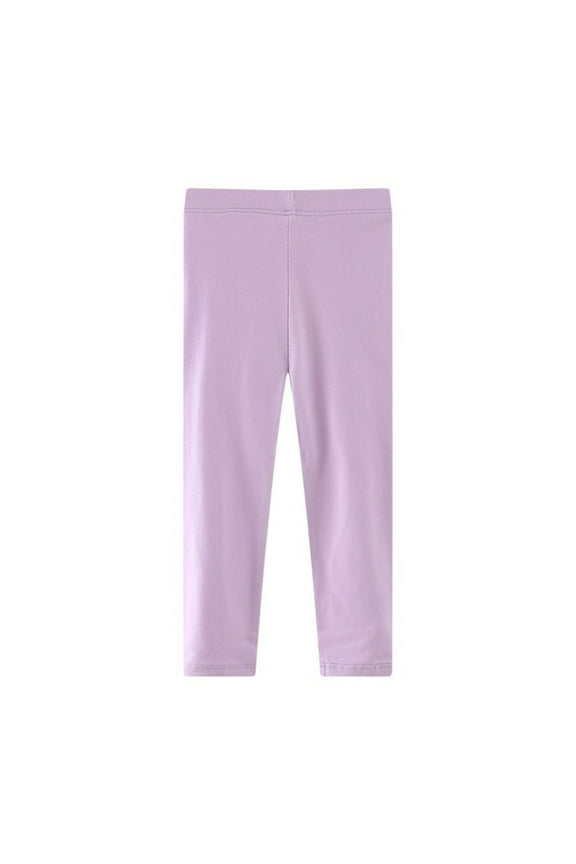 Little Girls Footless Leggings Tight Cotton Thin Leggings Toddler Baby Solid Stretch Trousers Pants（2 Years Purple）