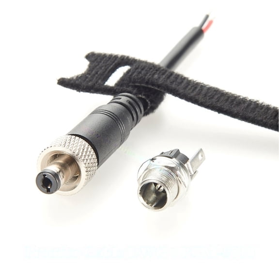 Generic Lockable DC 5.5x2.1mm Power Cable DC5521 to Open Bare Wire Cable With Lock Screw Panel Mount DC Power Plug for Camera LED Light