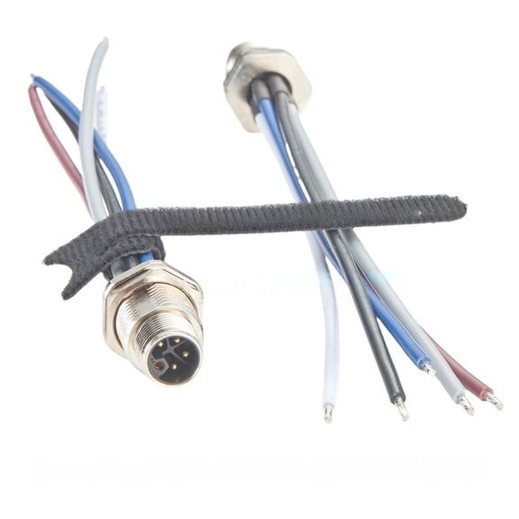 Generic M12 5Pin L Code Thread Flush Panel Front Mount Receptacle Cable IP67 Waterproof Power Connector With Pre-assembled Wires