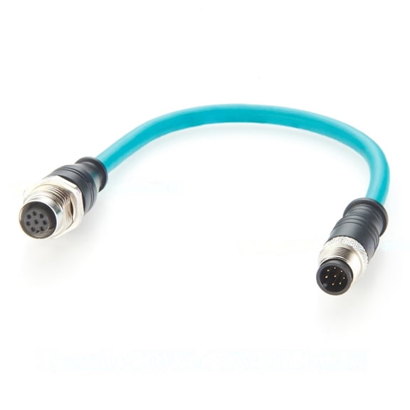 Generic M12 A Code 8Pin Male to Female Extension Cable Bulkhead Panel Mount IP67 Shielded 1Gbps CAT6A Industrial Ethernet Cable