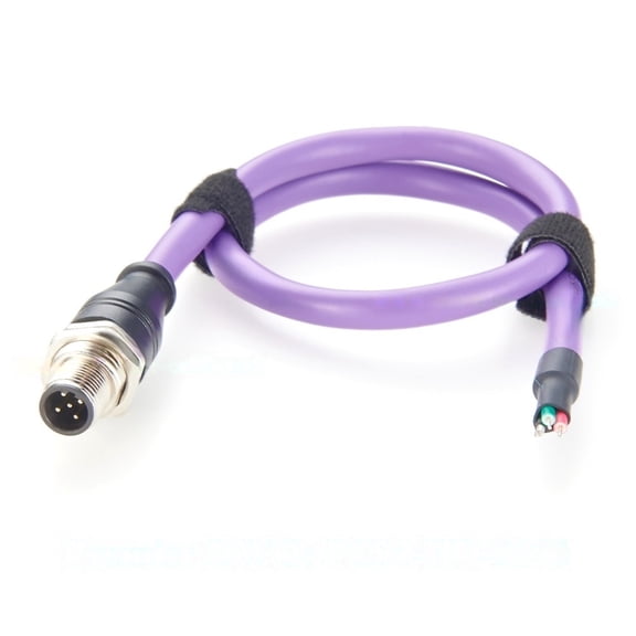 Generic M12 B Code 5 Pin Male to Open End Cable Front Panel Mount IP67 Shielded Industrial Fieldbus Connector M12 Profibus Cable