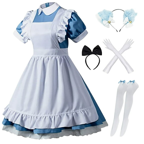 Generic Maid Outfit Anime French Maid Apron Classic Lolita Fancy Dress Cosplay Costume for Halloween Party