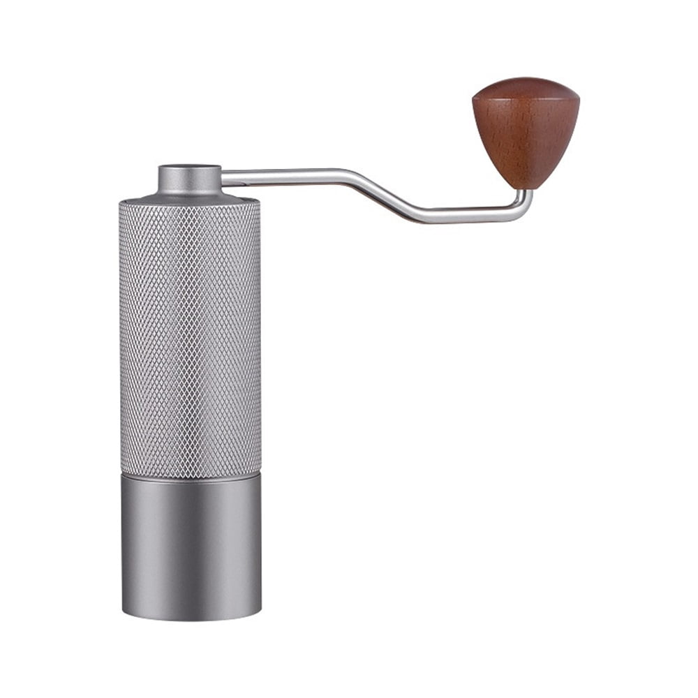 Generic Manual coffee grinder Capacity 25 grams, tapered burrs - wooden handle - adjustable internal settings, dual bearing positioning