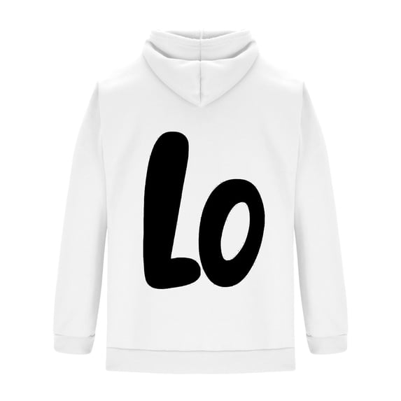 Generic Matching Couple Sweatshirt Hoodies,Valentine Girlfriend Boyfriend Wife Lo Ve Custom Pattern Pullover Hoodie