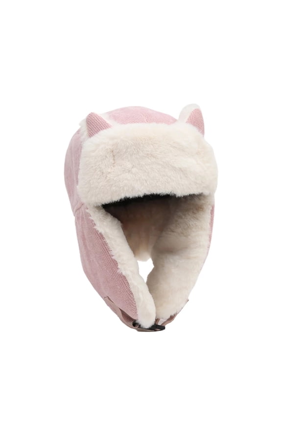 Female Warm Shearling Aviator Hat Ladies Trendy Fleece Hat Ear Beanie Winter Hat Cute Cat Knitted Hat Winter Knit Cable Ear Hat For Women Girls For Outdoor Unisex Cable Knit Winter Hat