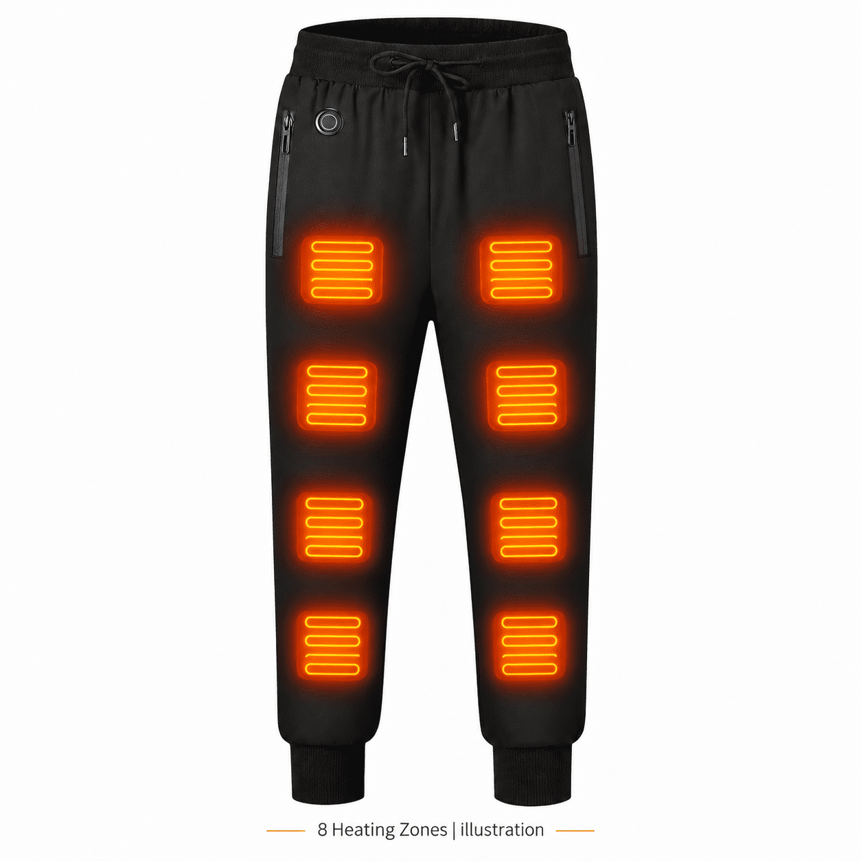 Generic Men's 8-Zone USB Heated Jogger Pants, Black, Power Bank Not ...