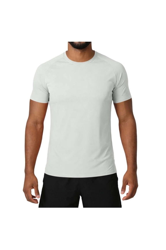 Men's Athletic Muscle Fit T-Shirt Short Sleeve Lightweight Moisture-Wicking Performance Gym Training Tee Tops