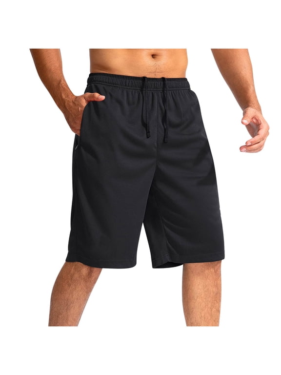 Men's Athletic Shorts with Pockets 11" Long Basketball Shorts Lightweight Quick Dry Gym Workout Shorts
