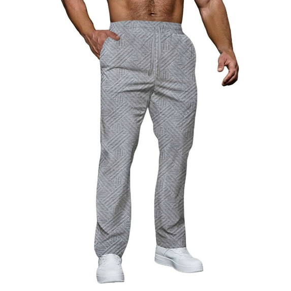 Generic Men's Baggy Joggers Open Bottom Drawstring Running Sweatpants Cotton Casual Workout Pants with Pockets