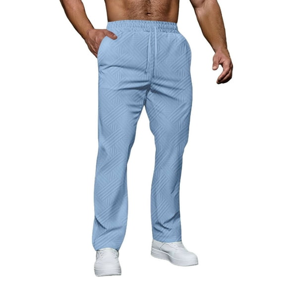 Generic Men's Baggy Joggers Open Bottom Drawstring Running Sweatpants Cotton Casual Workout Pants with Pockets