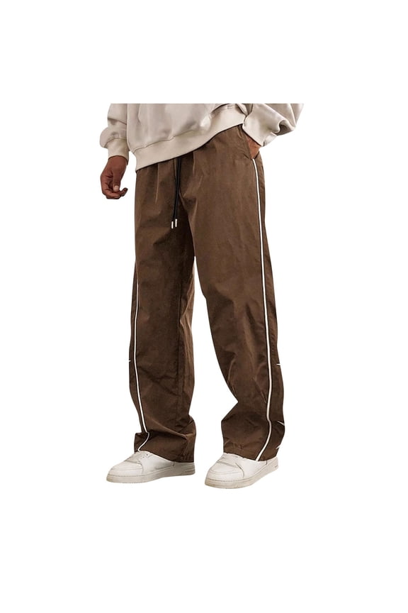 Men's Baggy Sweatpants Y2K Striped Star Printed Lightweight Casual Pants Baggy Fashion Straight Leg Drawstring Pants