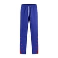 thumbnail image 1 of Generic Men's Casual Athletic Basketball Pants Plaid Print Side Button Decor Drawstring Elastic Waist Trousers Sweatpants, 1 of 7