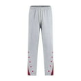 thumbnail image 1 of Generic Men's Casual Athletic Basketball Pants Plaid Print Side Button Decor Drawstring Elastic Waist Trousers Sweatpants, 1 of 7