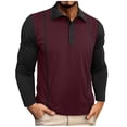 thumbnail image 1 of Men's Casual Long Sleeve Polo Shirts Classic Button Cotton Collared Blouse Raglan Golf Shirts, 1 of 7