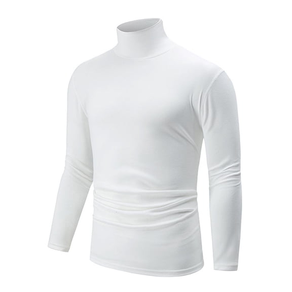 Generic Men's Casual Turtleneck Slim Fit Basic Tops Long Sleeve Lightweight Pullover Sweaters Underwear Knitted Tops