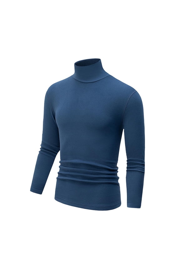 Men's Casual Turtleneck Slim Fit Basic Tops Long Sleeve Lightweight Pullover Sweaters Underwear Knitted Tops