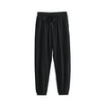thumbnail image 1 of Generic Men's Cotton Linen Pants Elastic Waist Drawstring Lightweight Summer Casual Beach Straight Workout Pants with Pockets, 1 of 4