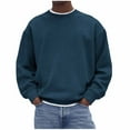 thumbnail image 1 of Generic Men's Crewneck Sweatshirt Corduroy Knit Long Sleeve Pullover Tops Fleece Casual Loose Athletic Thermal Sweater, 1 of 5