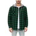 thumbnail image 1 of Generic Men's Flannel Hoodie Shirts Casual Button Down Plaid Shirt Jackets for Men Long Sleeve Stylish Hooded with Pocket, 1 of 7