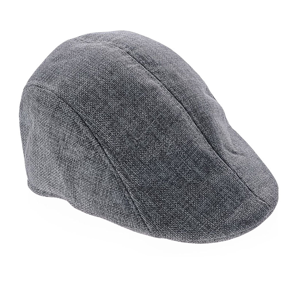 Generic Men's Flat Cap Summer Straw Weave Linen-Like Cotton Newsboy ...
