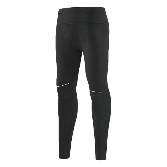 Generic Men's Fleece Lined Running Tights Thermal Cycling Pants Cold Weather Gear Fleece Lined Pockets Leggings Compression