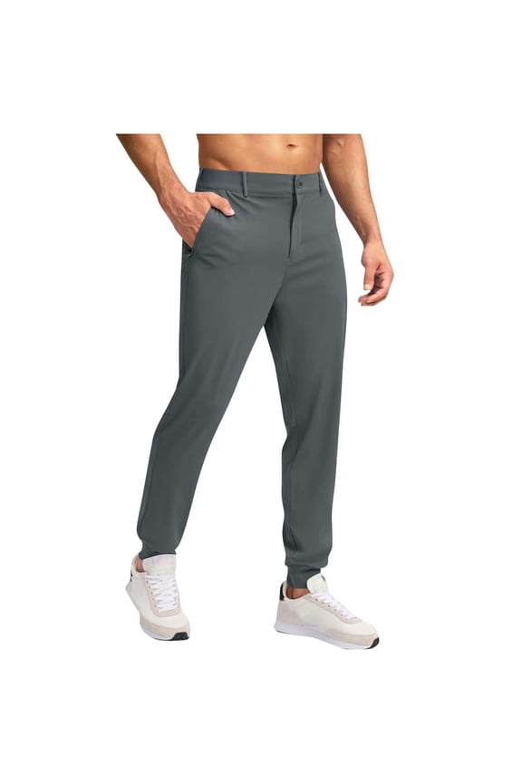 Men's Golf Dress Pants Slim Fit Stretch Skinny Tapered Lightweight Breathable Chino Trousers with Pockets