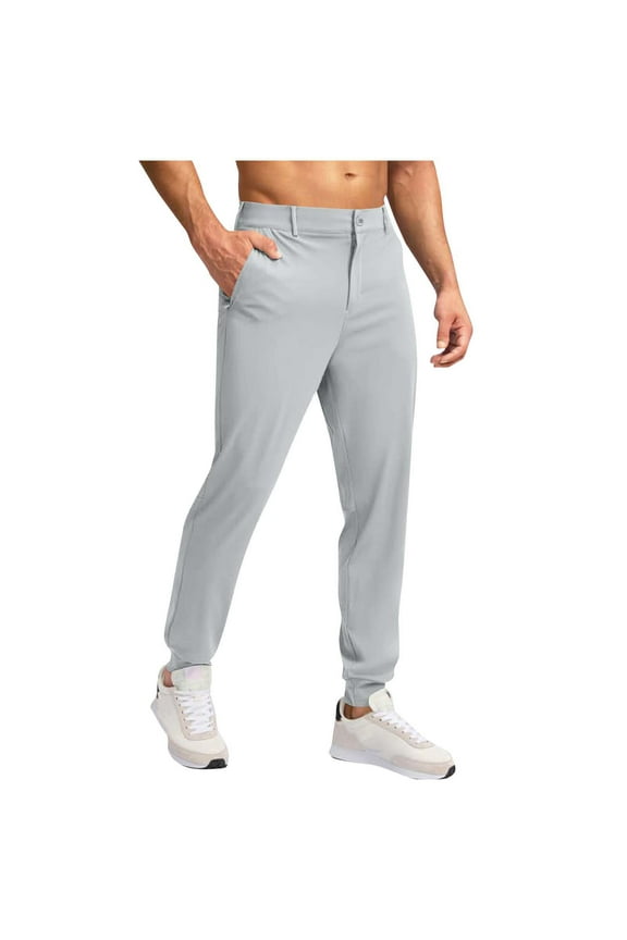 Men's Golf Dress Pants Slim Fit Stretch Skinny Tapered Lightweight Breathable Chino Trousers with Pockets