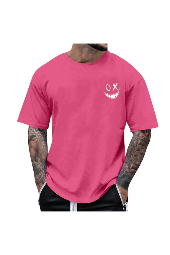 Men's Graphic Tees Short Sleeve Crewneck Casual Vintage Summer Tops T Shirt for Mens