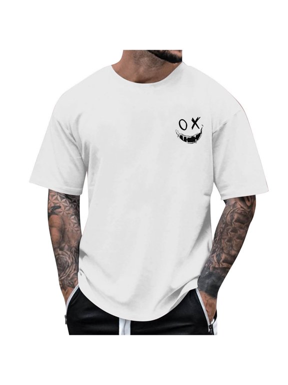 Men's Graphic Tees Short Sleeve Crewneck Casual Vintage Summer Tops T Shirt for Mens