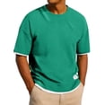 thumbnail image 1 of Generic Men's Heavy Weight Waffle T-Shirts Summer Round Neck Short Sleeve Big and Tall Shirts Solid Basic Oversized Tee Tops, 1 of 7