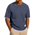 thumbnail image 1 of Generic Men's Heavy Weight Waffle T-Shirts Summer Round Neck Short Sleeve Big and Tall Shirts Solid Basic Oversized Tee Tops, 1 of 7