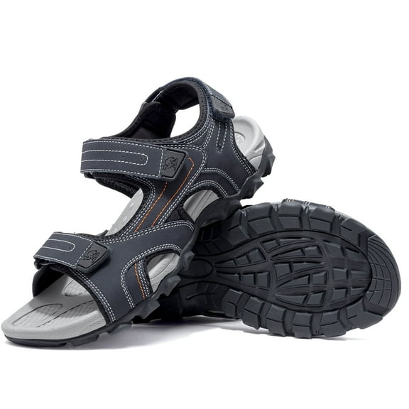 CAMEL Men's Hiking Sandals Faux Leather Athletic Water Sandals Outdoor Trekking Shoes Blue