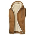 thumbnail image 1 of Generic Men's Hooded Puffer Vest Drawstring Fleece Lined Zip Up Puffer Vest Hooded Sleeveless Casual Warm Outerwear Vests, 1 of 5