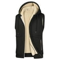 thumbnail image 1 of Generic Men's Hooded Puffer Vest Drawstring Fleece Lined Zip Up Puffer Vest Hooded Sleeveless Casual Warm Outerwear Vests, 1 of 7