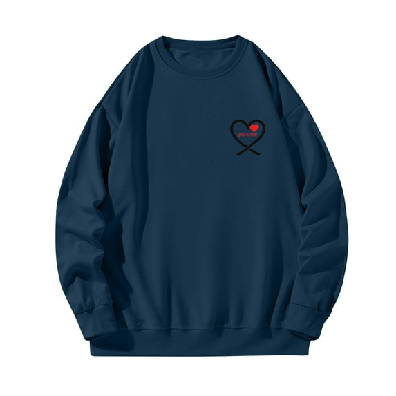 Generic Men's Hoodless Sweatshirt Novelty Funny Letter Printed Pullover Long Sleeve Warmth Fashion Baggy Sweater Going Out