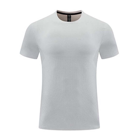 Generic Men's Ice Silk Summer Short Sleeve T-Shirt Basic Solid Crewneck Pullovers Stretch Outdoor Workout Casual Tee Tops