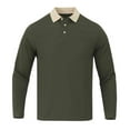 thumbnail image 1 of Generic Men's Knit Long Sleeve T Shirts Casual Collared Classic Polo Sweater Dress Pullover Fashion Golf Shirts, 1 of 7