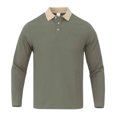 thumbnail image 1 of Generic Men's Knit Long Sleeve T Shirts Casual Collared Classic Polo Sweater Dress Pullover Fashion Golf Shirts, 1 of 7