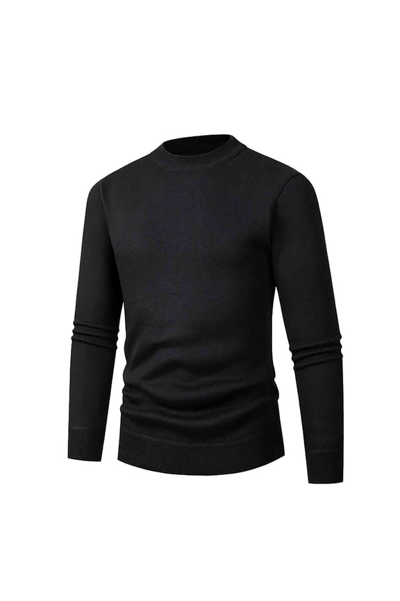 Men's Knitted Pullover Sweatwear Solid Color Loose Round Neck Slim Fit Long Sleeve Solid Color Warm Sweater