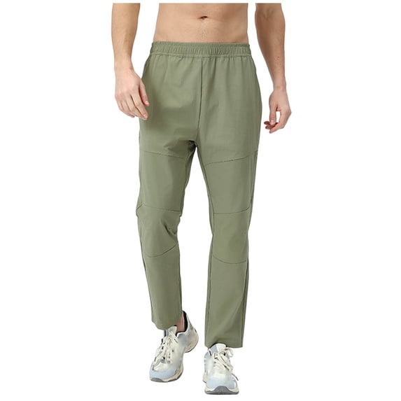 Generic Men's Lightweight Sweatpants Drawstring Stretch Quick Dry Hiking Pants Outdoor Sports Breathable Athletic Work Pants