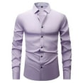 thumbnail image 1 of Generic Men's Long Sleeve Dress Shirts Bright Button Shirt Elastic Casual Business Solid Shirt Casual Top Spring Autumn Tops, 1 of 2