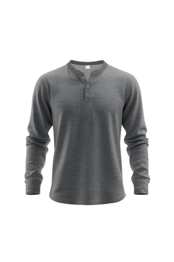 Men's Long Sleeve Henley Shirts Fashion Lightweight Button Stretch T Shirt Outdoor Leisure Athletic Pullover Tops