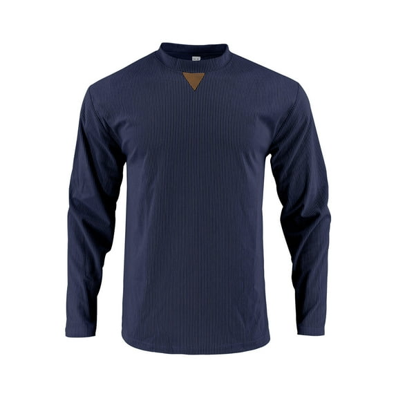 Generic Men's Long Sleeve Shirts Muscle Slim Fitted Lightweight T Shirts Corduroy Ribbed Crewneck Gym Workout Long Sleeve Shirt